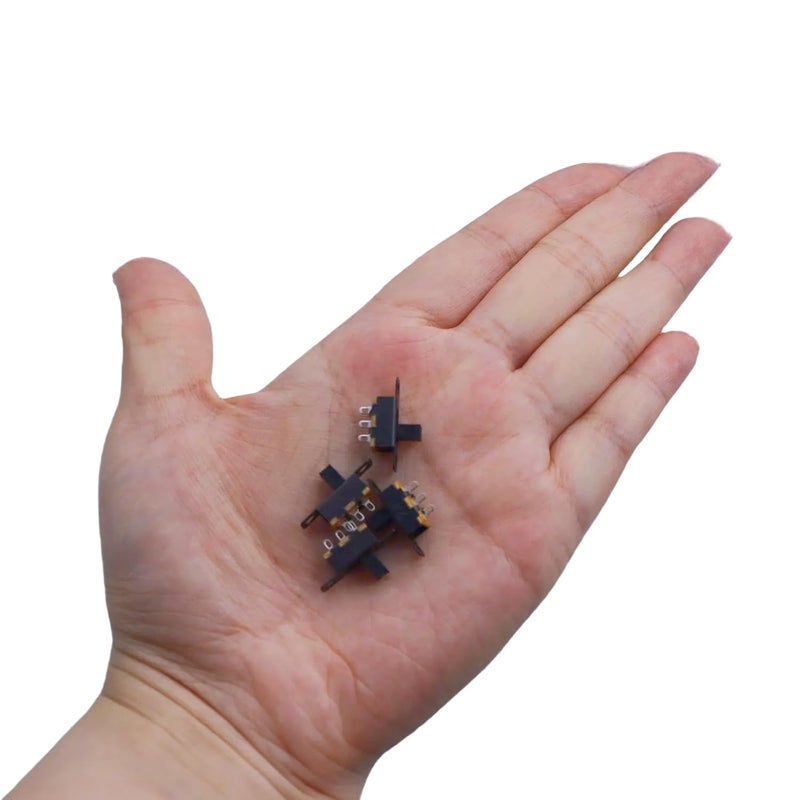EGSCST 150PCS Micro Mini Slide Switch SPDT 1p2t Toggle Switches 2 Position 3 Pin On-Off Dip Vertical Panel Mount High Knob for Arduino PCB Breadboard and Electronic Project - SS12F15 5mm DC 50V 0.5A - Image 5
